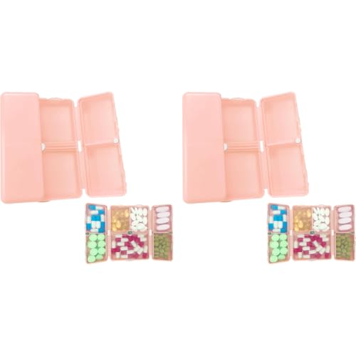 HANNEA® Pill Medicine Organizer Storage Box with 7 Compartments Folding Design Moisture-Proof Box for Vitamin Supplements Holder Container Pink 2 PCS HANNEA® Pill Medicine Organizer Storage Box with 7 Compartments Folding Design Moisture-Proof Box for Vitamin Supplements Holder Container Pink 2 PCS